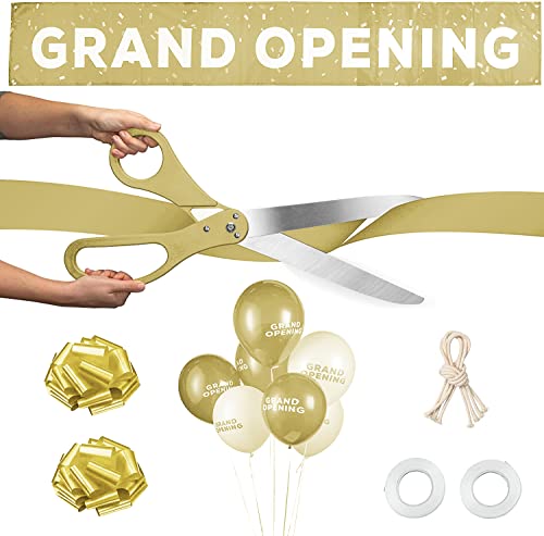 25" Giant Scissors with Gold Satin Ribbon, Banner, Bows, Balloons X183075