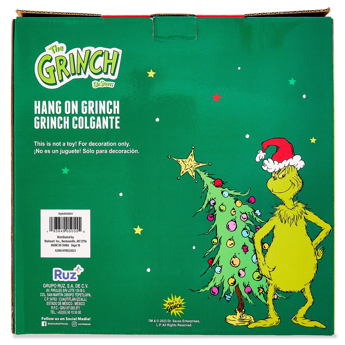 5 feet Tall Grinch Green Outdoor Hanging Figurine O515662