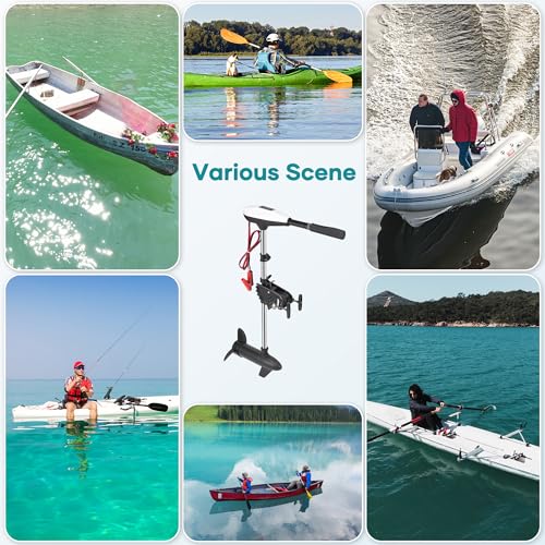 55lb Thrust 8 Speed Electric Outboard Motor with 30'' Shaft N3423