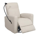 Creamy White Swivel Rocking Power Recliner Chair with USB Port W8282