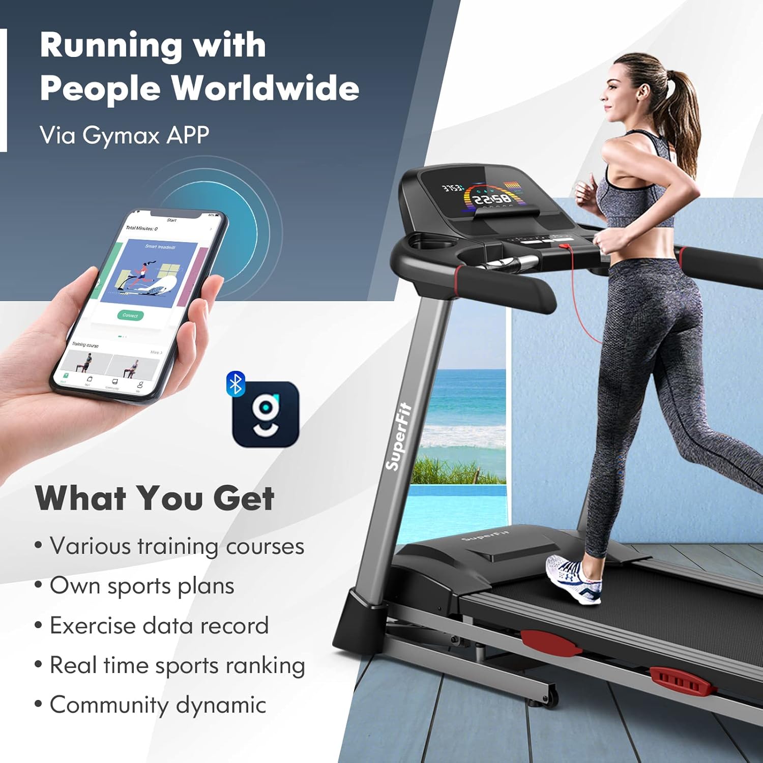 Foldable Treadmill with 15% Auto Incline Z88747