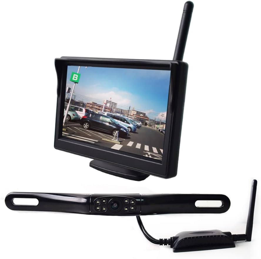 5 TFT LCD Monitor License Plate Backup Camera with 8 LED Night Vision R752