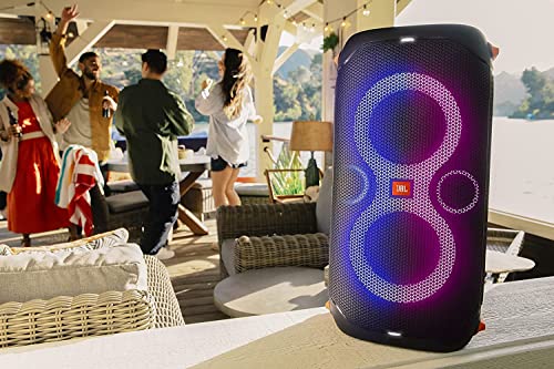 Black Portable Party Speaker with Built-in Lights E14446