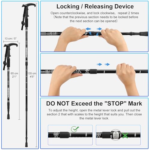 2 Pack Lightweight Aluminum Trekking Poles Y5194