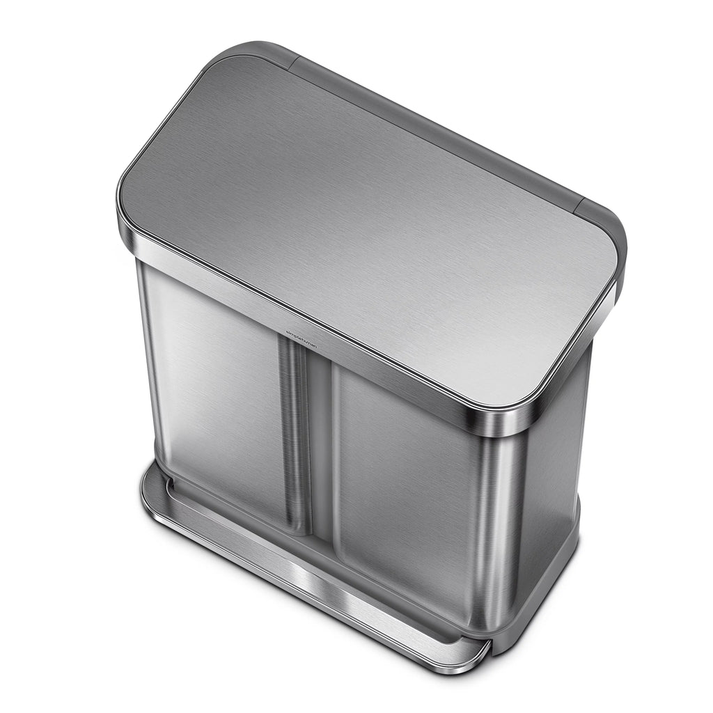 58 Liter Stainless Steel Dual Compartment Step Trash Can J4150
