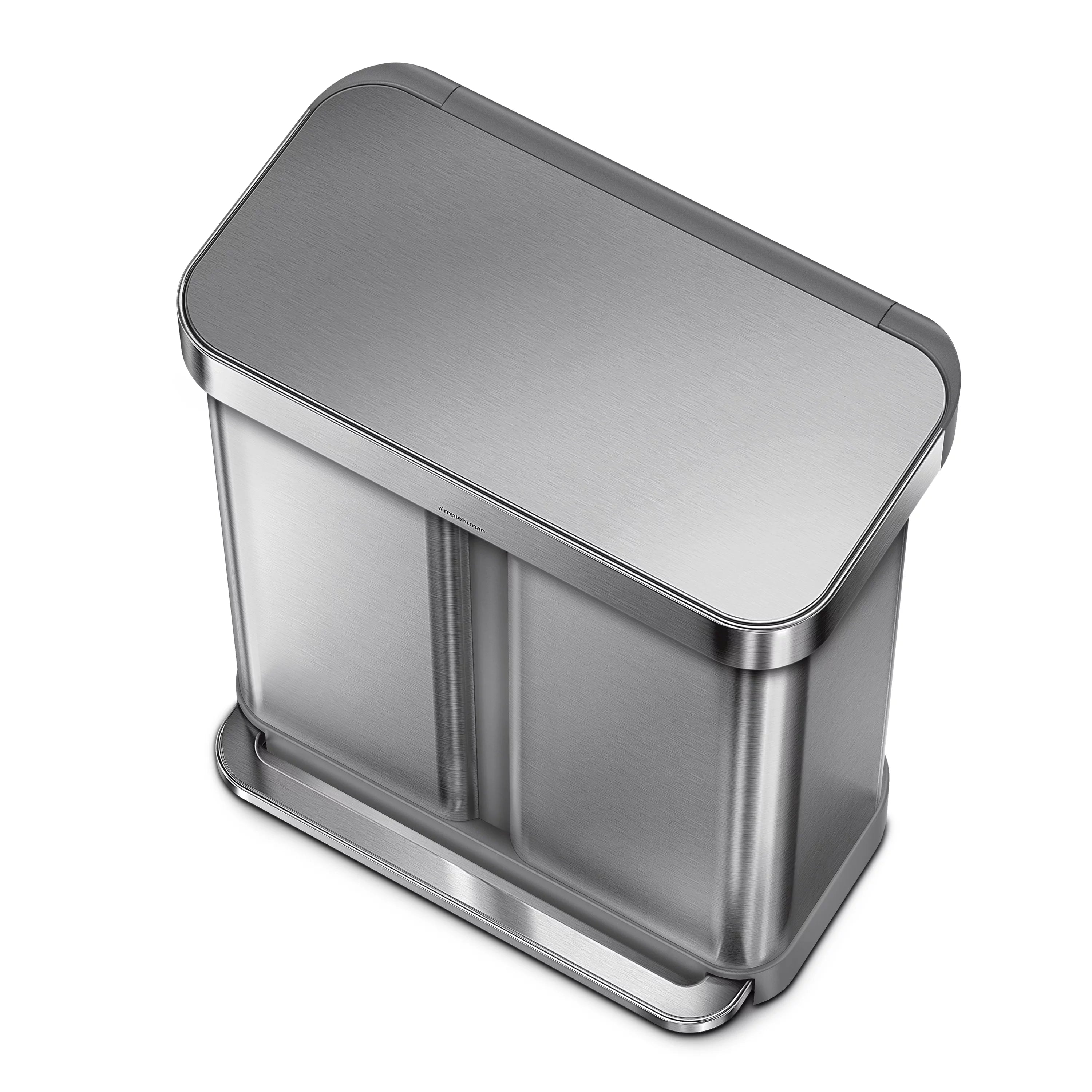 58 Liter Stainless Steel Dual Compartment Step Trash Can J4150