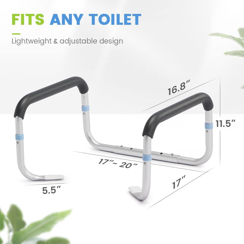 Adjustable Compact Toilet Safety Rail with Hand Rails H3407
