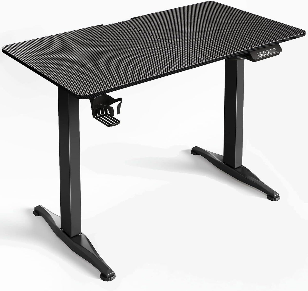 63 Inch L Shaped Electric Adjustable Height Desk Brown Walnut K8283
