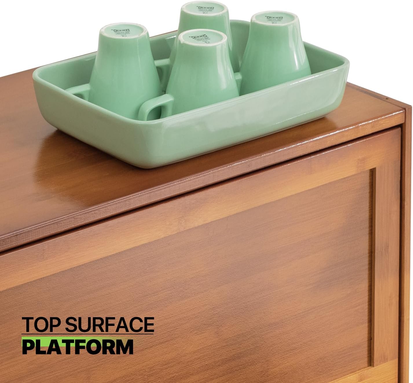 Bamboo 8 Tier Shoe Shelf Storage Rack with Flip Doors Y718089