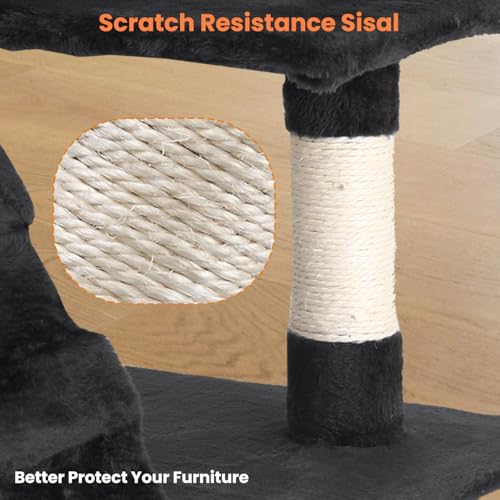 Dark Gray Multi-Level Cat Tree with Scratching Posts P58186