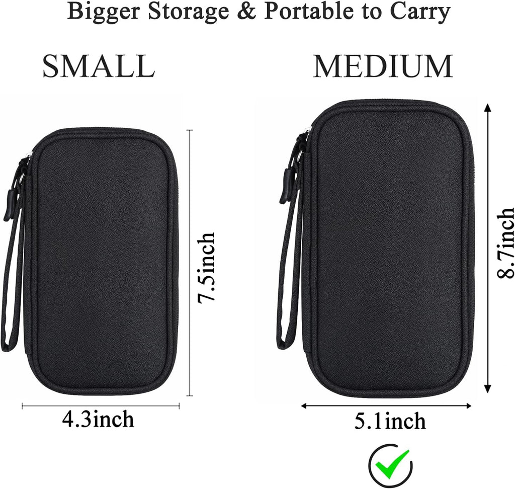 Compact Light Grey Travel Electronics Organizer Bag Y9743