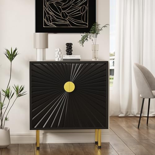 White Accent Storage Cabinet with Gold Handle Set 2 R5102