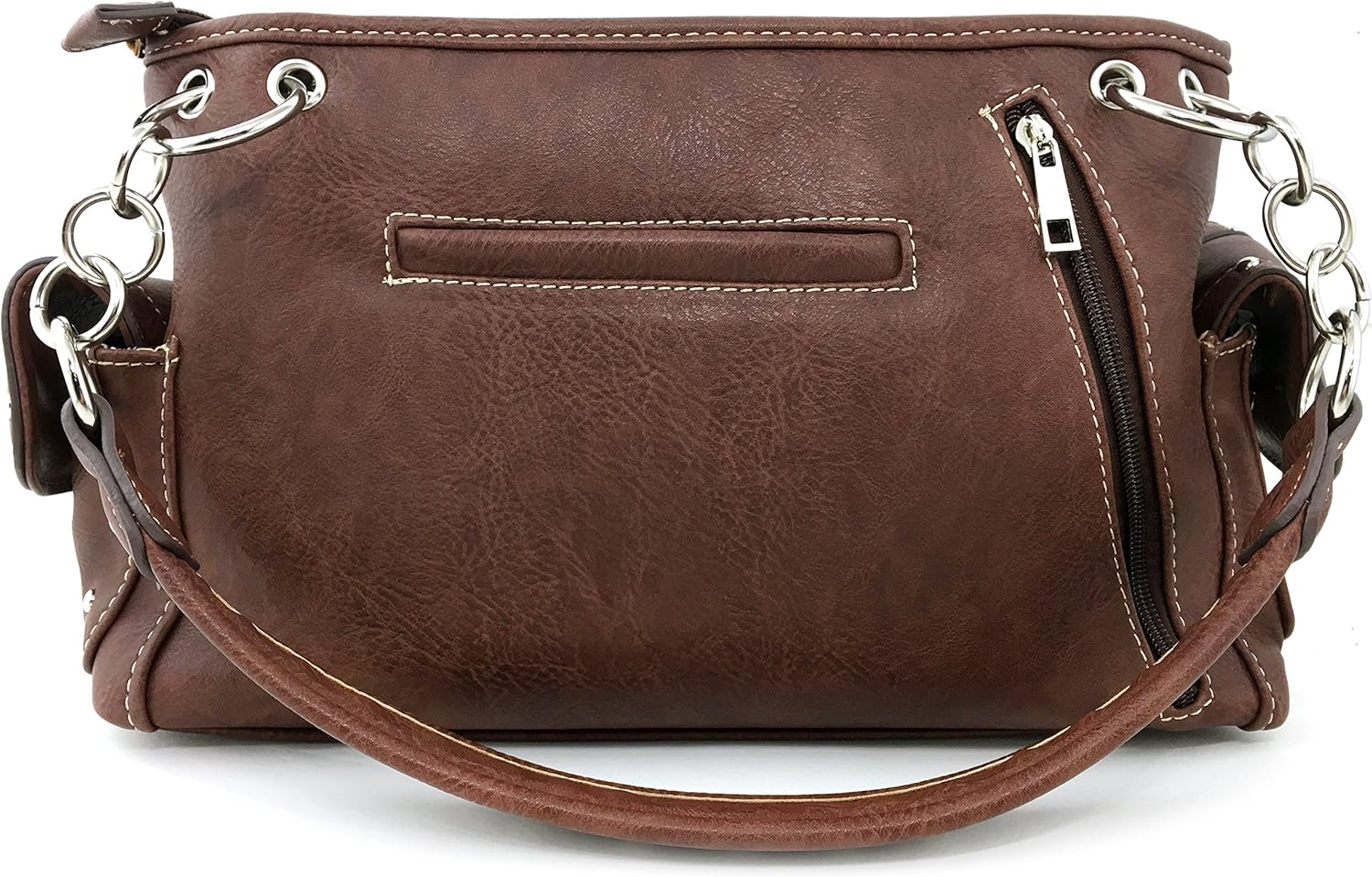 Brown Horse Embroidery Studded Concealed Carry Handbag Purse and Wallet O798