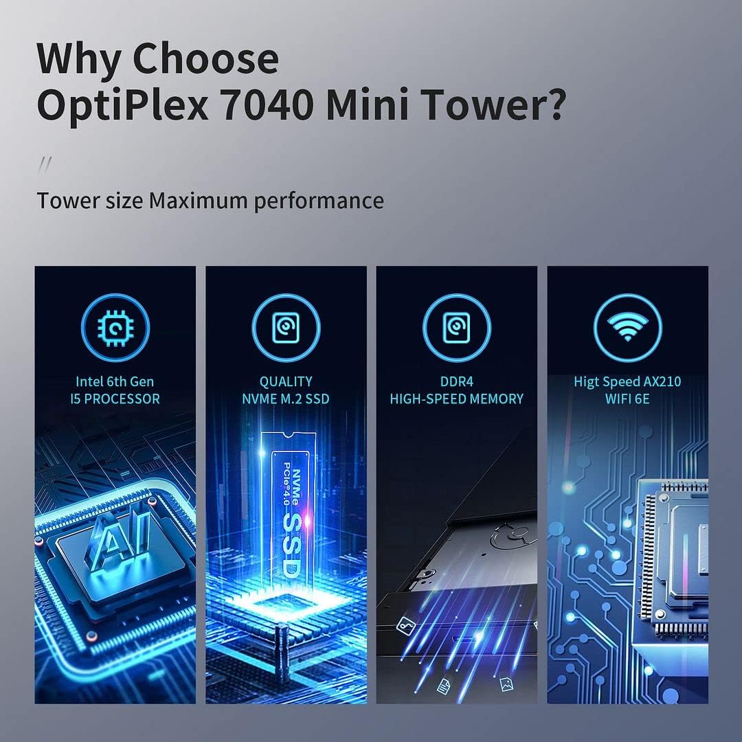 PC Tower Desktop Computer, i5 6500 3.20GHz, 16GB DDR4 Ram, 512GB M.2 NVMe SSD, 1TB HDD, Windows 10 Pro N948