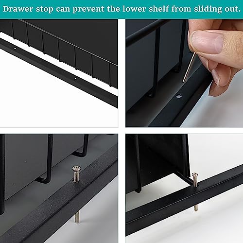 2-Pack Height Adjustable 2-Tier Pull Out Under Sink Organizer A7098