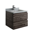 24 Inch Wall Hung Bathroom Vanity with Quartz Countertop and Ceramic Sink U193