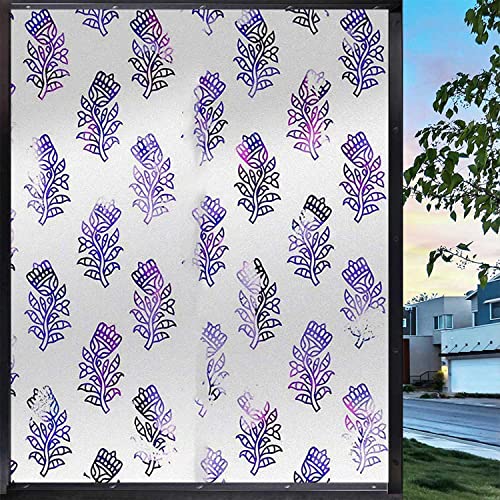 Boho Blue PVC Frosted Window Film, 23.6 in x 78.7 in B634034