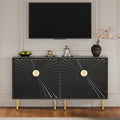 White Accent Storage Cabinet with Gold Handle Set 2 R5102