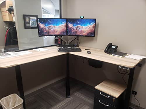 Electric Sit to Stand L-Shape Corner Desk L9634