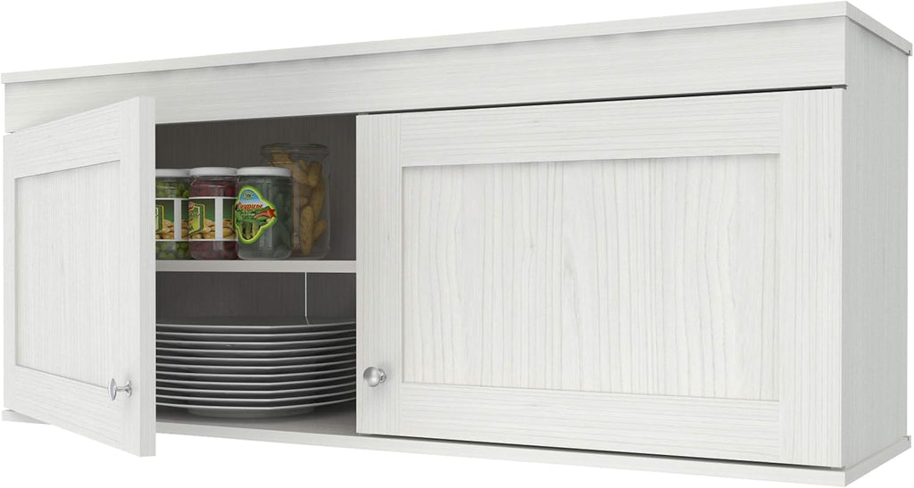 4-Piece Buffet Storage System with 2 Tall/Slim Cabinets, Washed Oak G9794