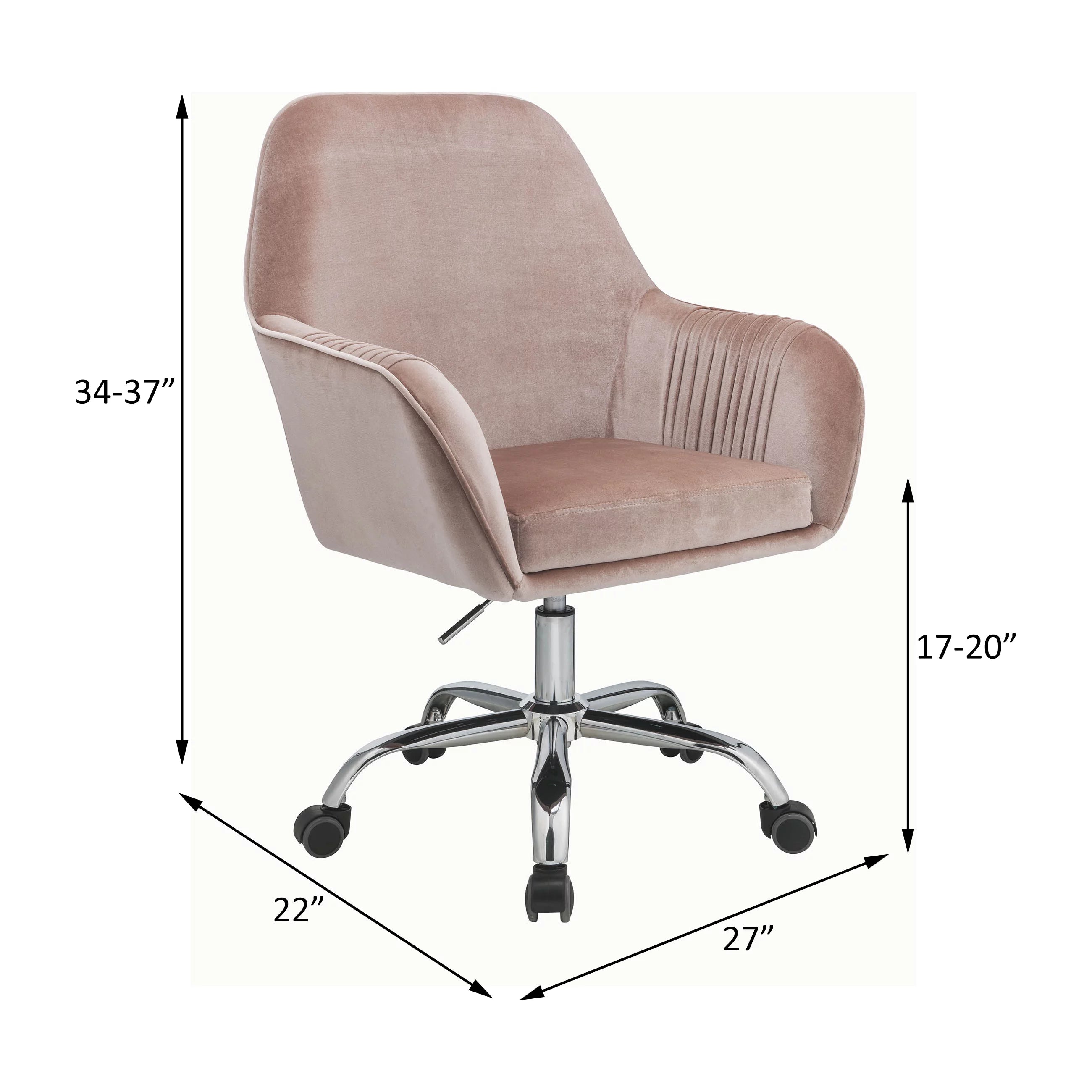Pink Peach Velvet Office Chair D95227