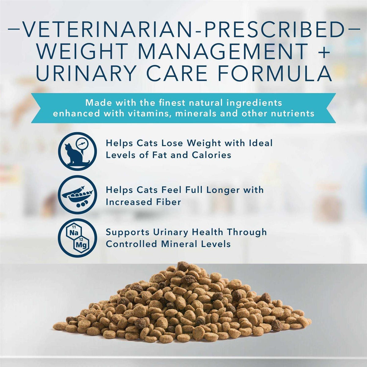 Natural Veterinary Diet Weight Management Urinary Care Dry Cat Food C8884
