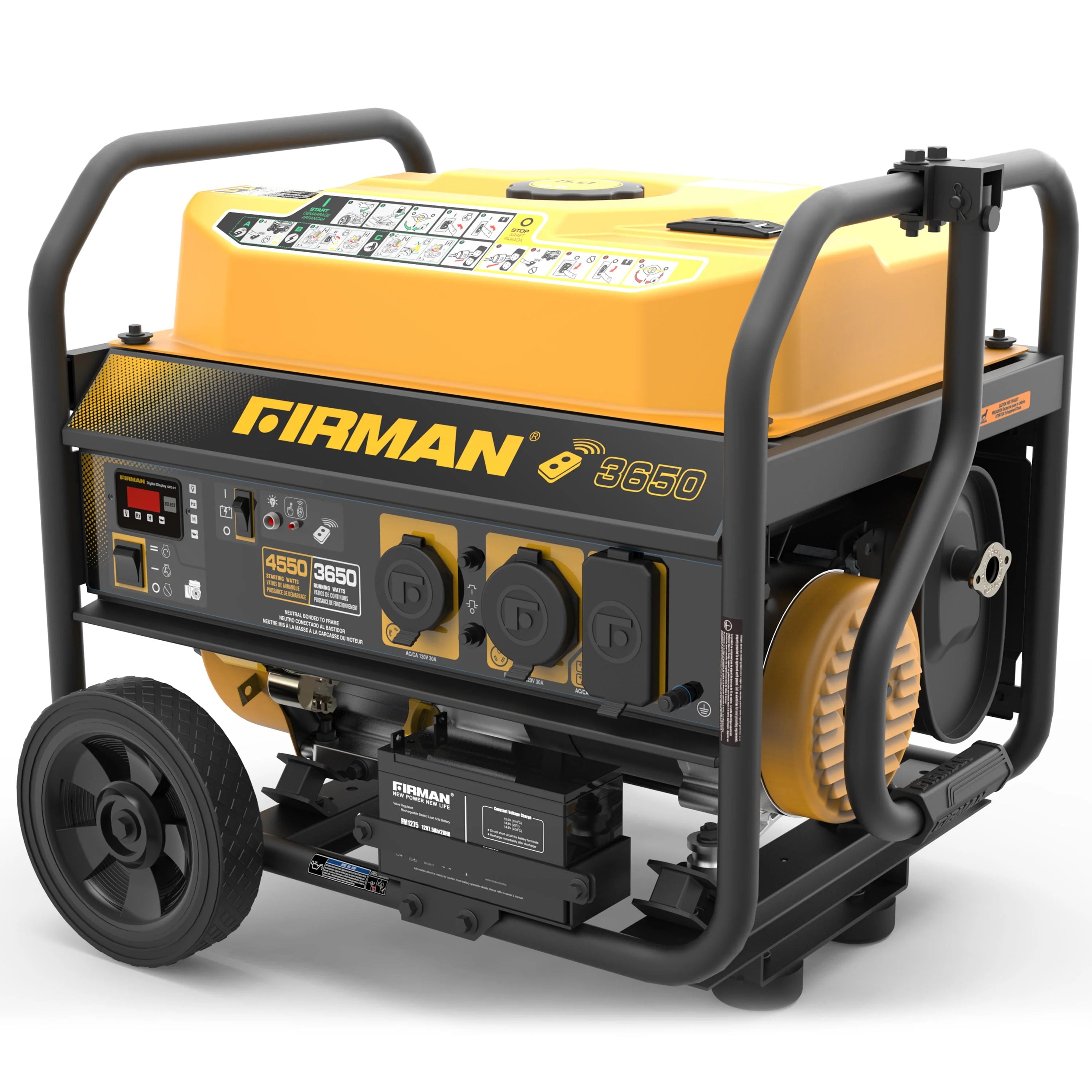 Gas Powered 4550-3650W Portable Generator with Wheel Kit W767