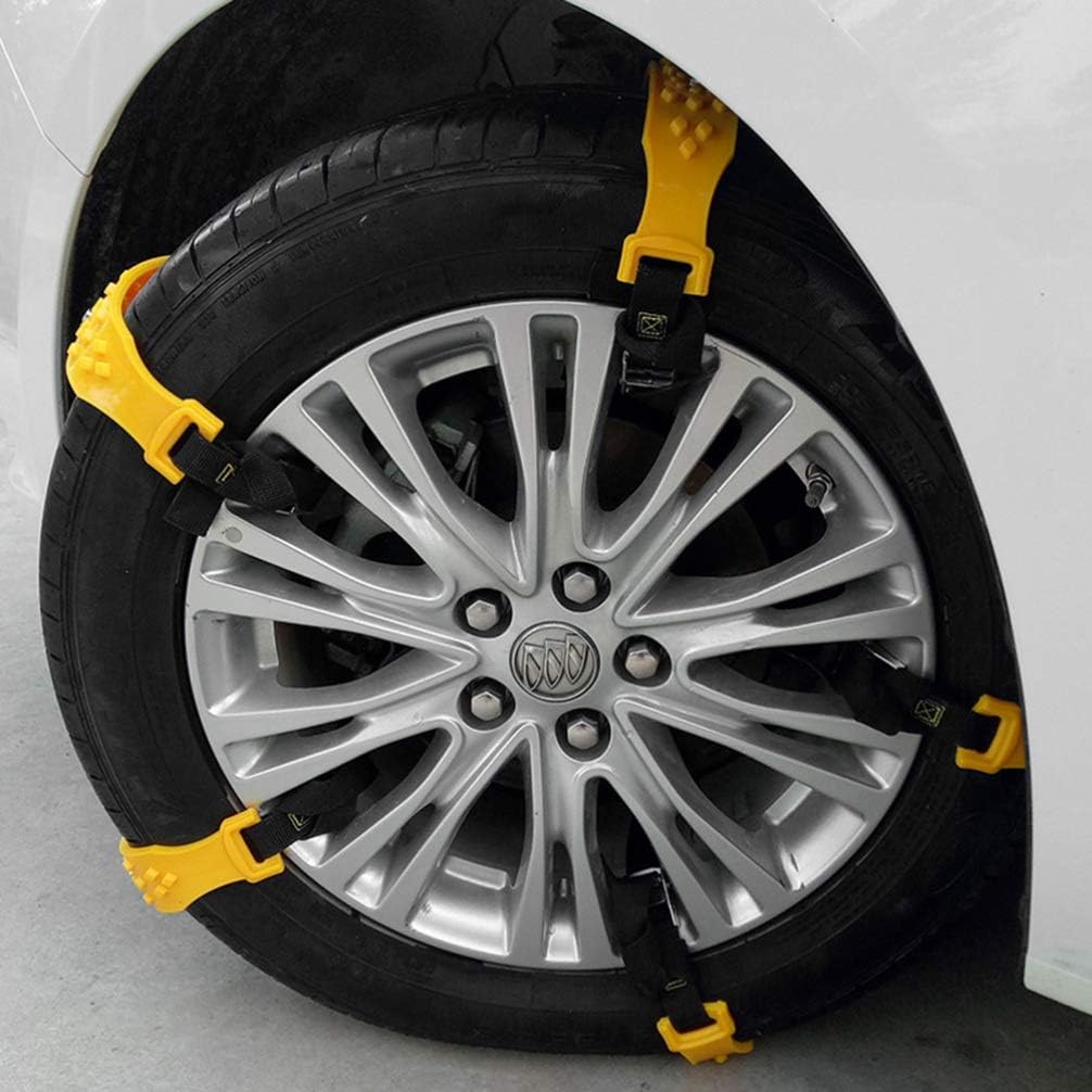 10Pcs Car Snow Chains Yellow Pack of 2 P3824