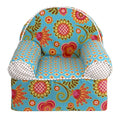 Turquoise Orange Multi Color Floral Dot Foam Chair D772