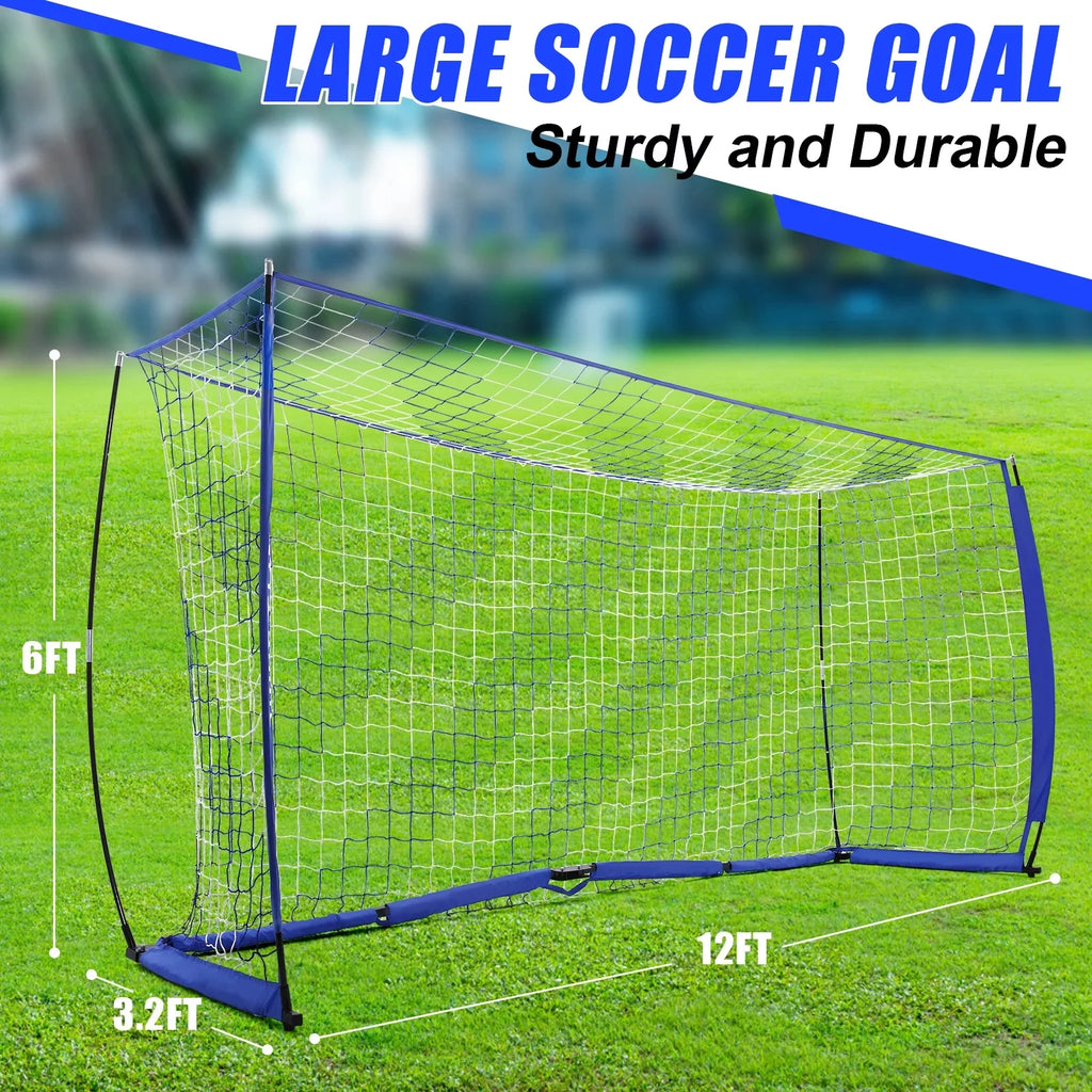 Blue 12 ft x 6 ft Portable Soccer Goal M372258