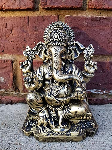 6.25" Multicolor Antique Finish Ganesh Statue D4121