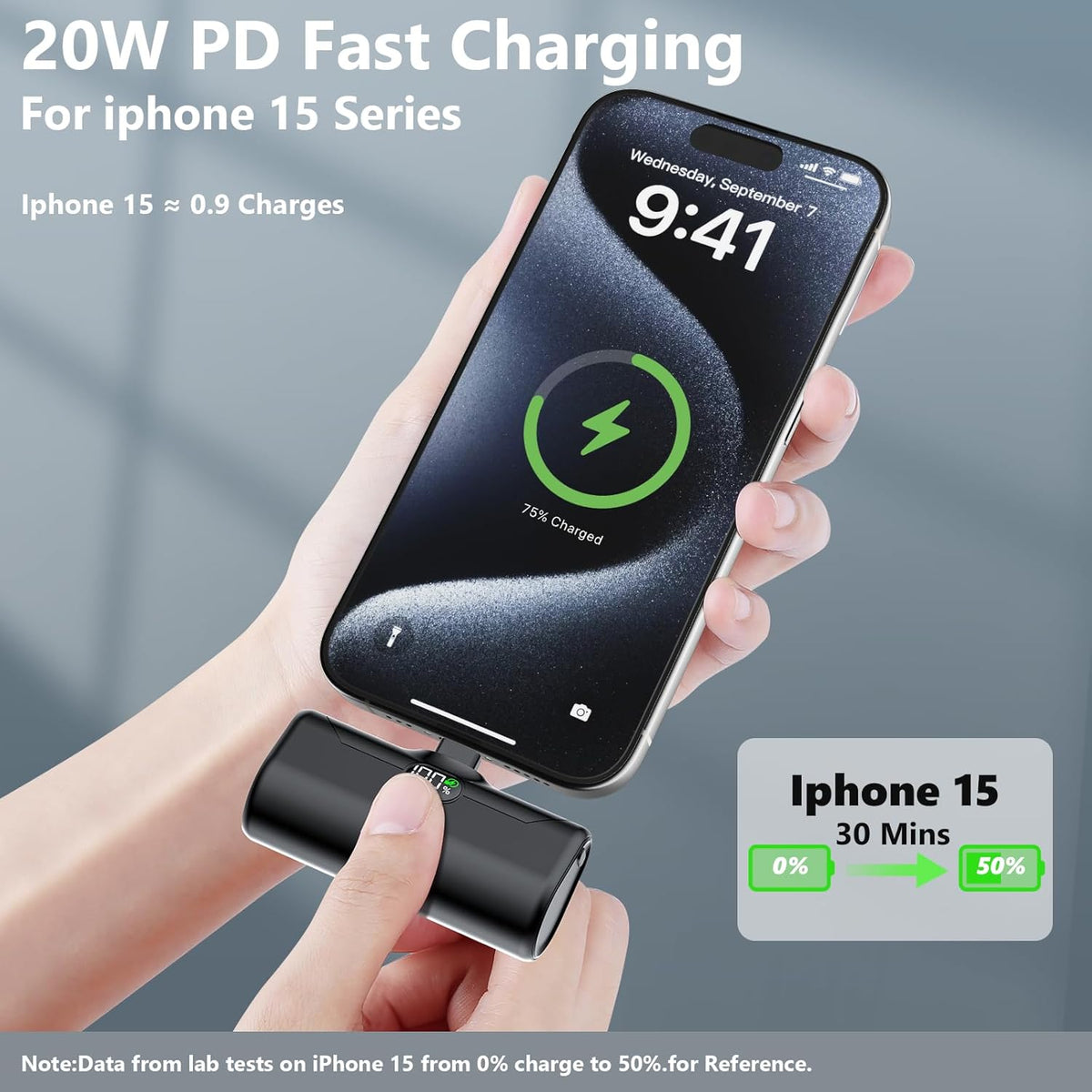 5000mAh 20W PD USB C Fast Charging Battery Pack with LCD Display X832