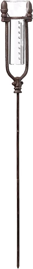 Rustic Cast Iron Rain Gauge Stake Q539384