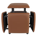 Leather Nesting Ottoman Cube Chair with Wheels P752