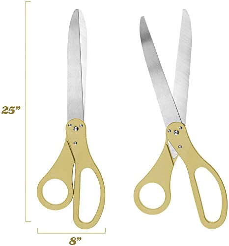 25" Giant Scissors with Gold Satin Ribbon, Banner, Bows, Balloons X183075