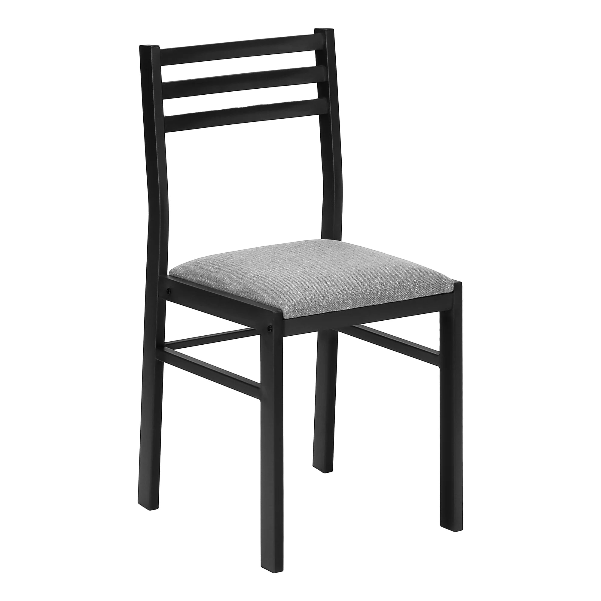 Gray 3pcs Drop Leaf Dining Table Set with Black Metal W49633