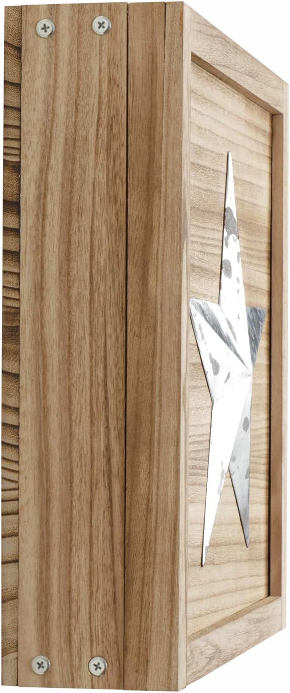 Solid Wood Wall Hanging Display Cabinet, Distressed Natural Finish L2288