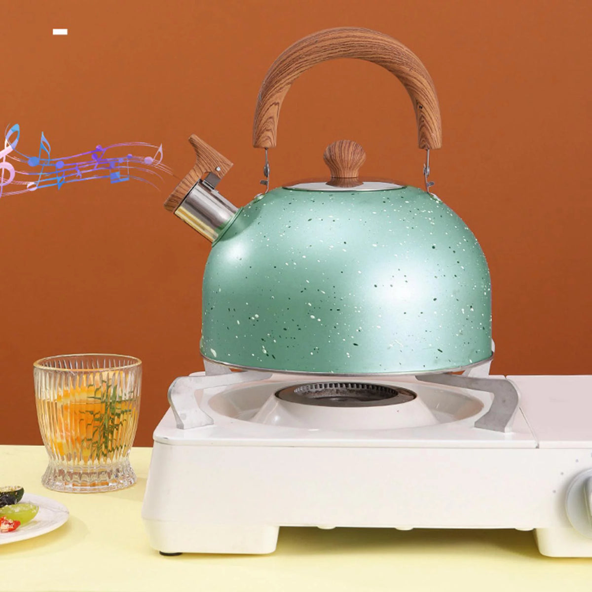 Green Stainless Whistling Water Kettle R6034