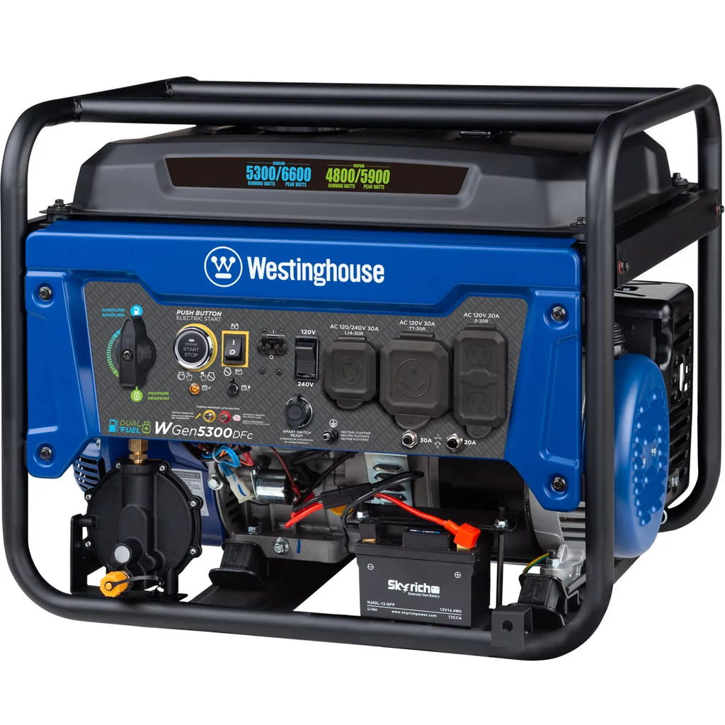6600 Peak Watt Dual Fuel Portable Generator W8030