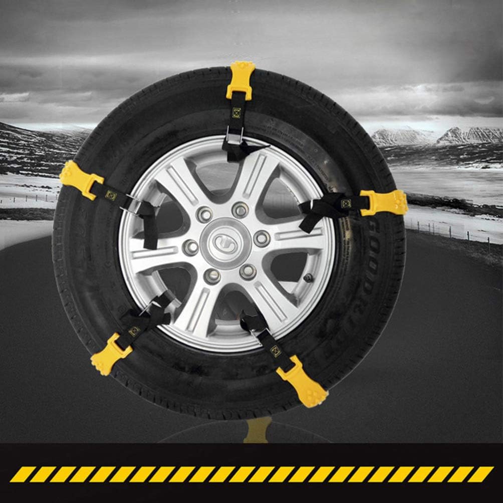 10Pcs Car Snow Chains Yellow Pack of 2 P3824