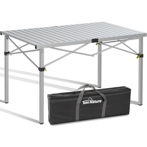 Natural Aluminum Roll-Up Camping Table with Carry Bag R390365