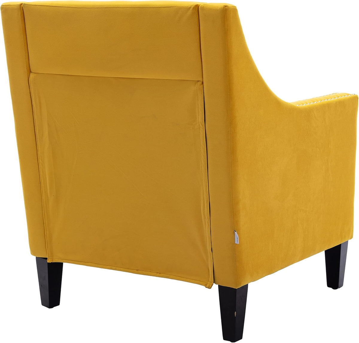 Yellow Velvet Accent Chairs with Wood Legs O42160