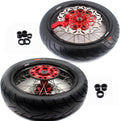 Red Hub Supermoto Wheels with CST Tires P730