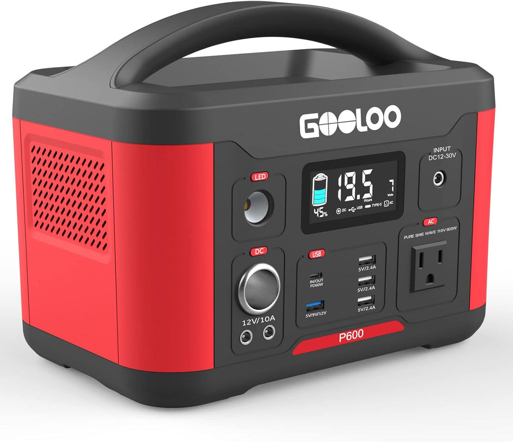 Portable Power Station 626Wh 600W AC Outlets Lithium Battery A6340