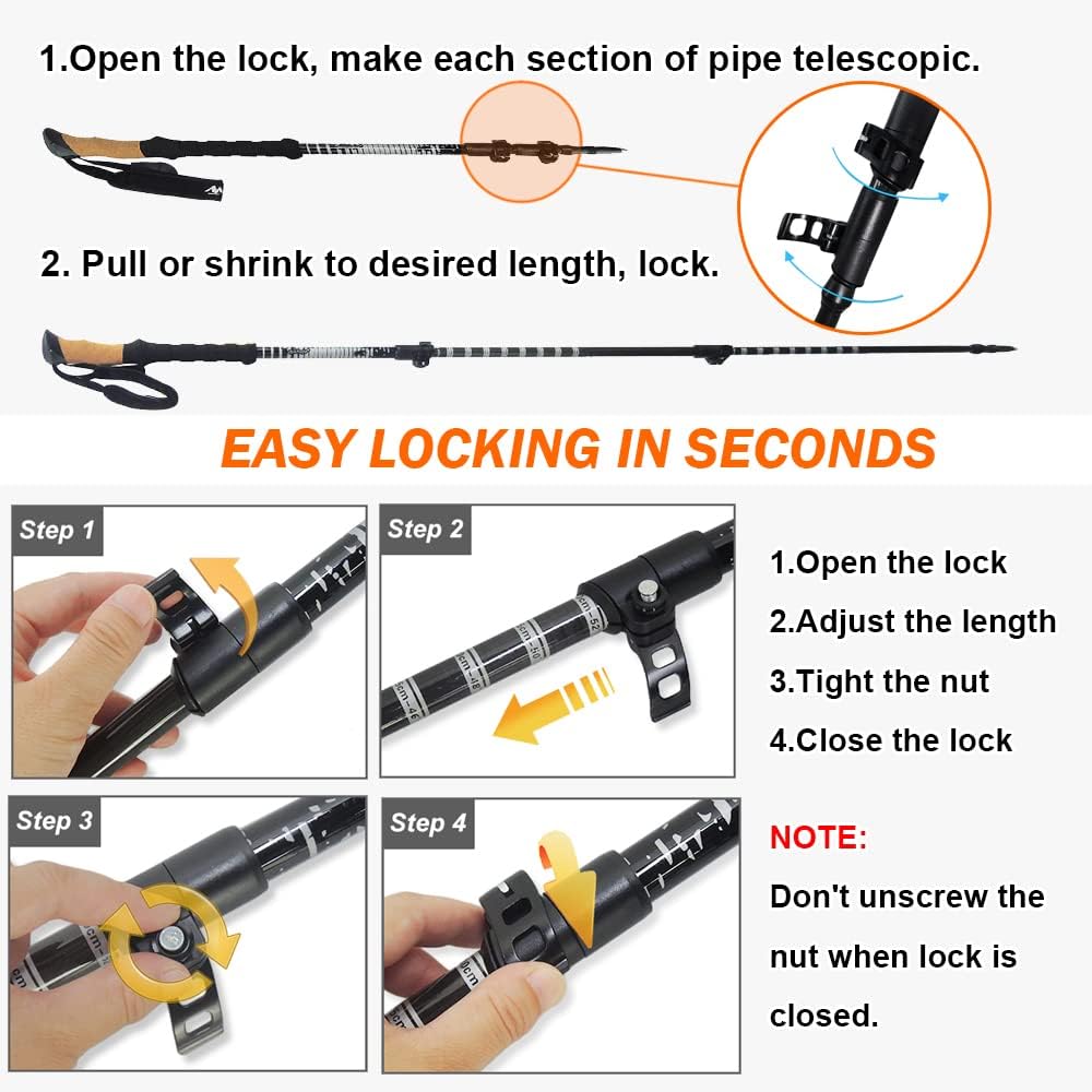Carbon Fiber Trekking Poles with Cork Handle U3566
