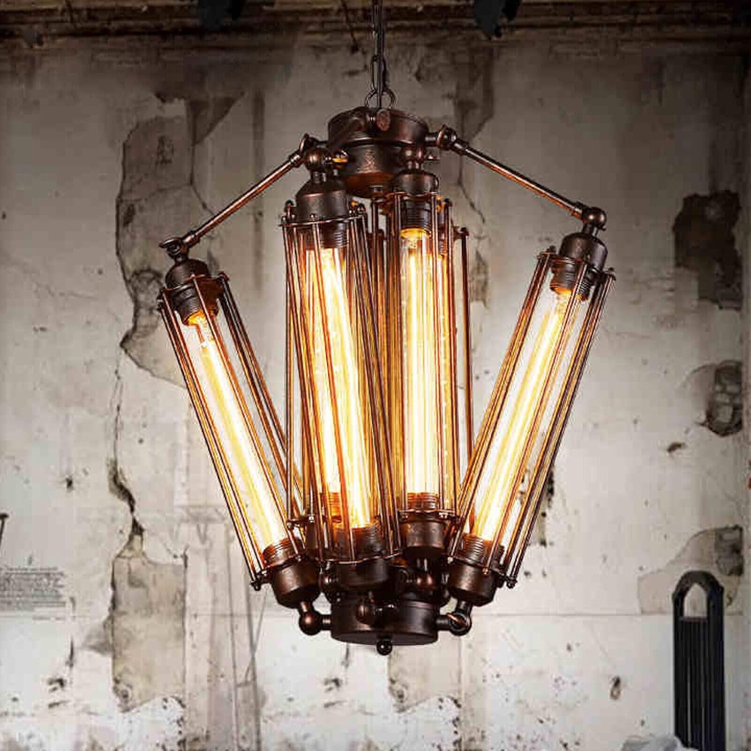 8-Lights Industrial Metal Pendant Chandelier H734