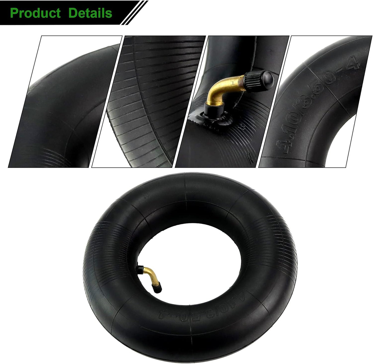 2 Pack Heavy Duty Replacement Inner Tubes with TR-13 Straight Metal Air Valve Stem Q11522