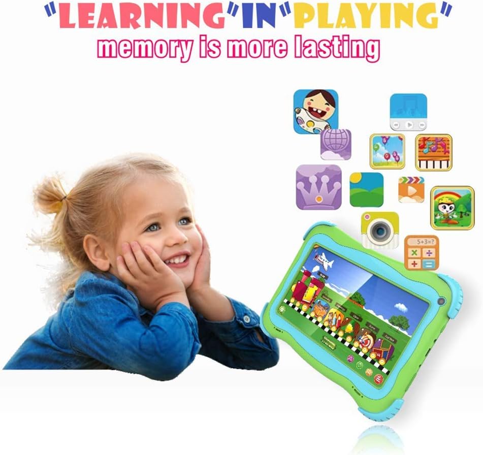 Green 7 Android Kids Tablet 1GB + 32GB Pack of 2 T874