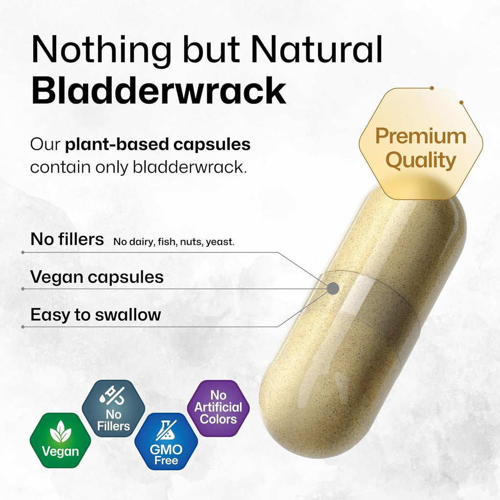 1200 mg Bladderwrack Capsules, 100 Veggie Capsules H458