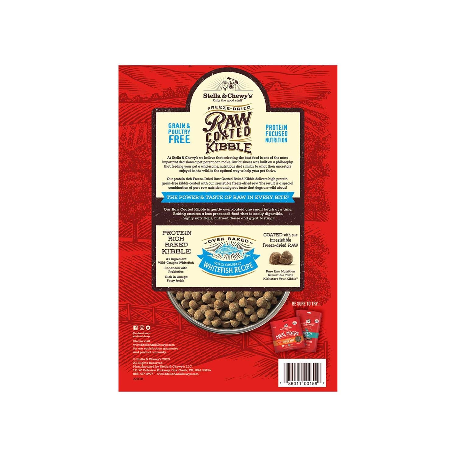Raw Coated Dog Kibble Wild Caught Whitefish U823